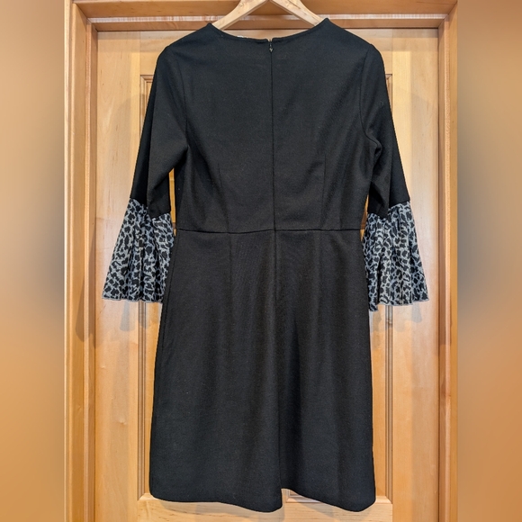 THML Black Dress with Leopard Print Sleeves - Picture 9 of 9